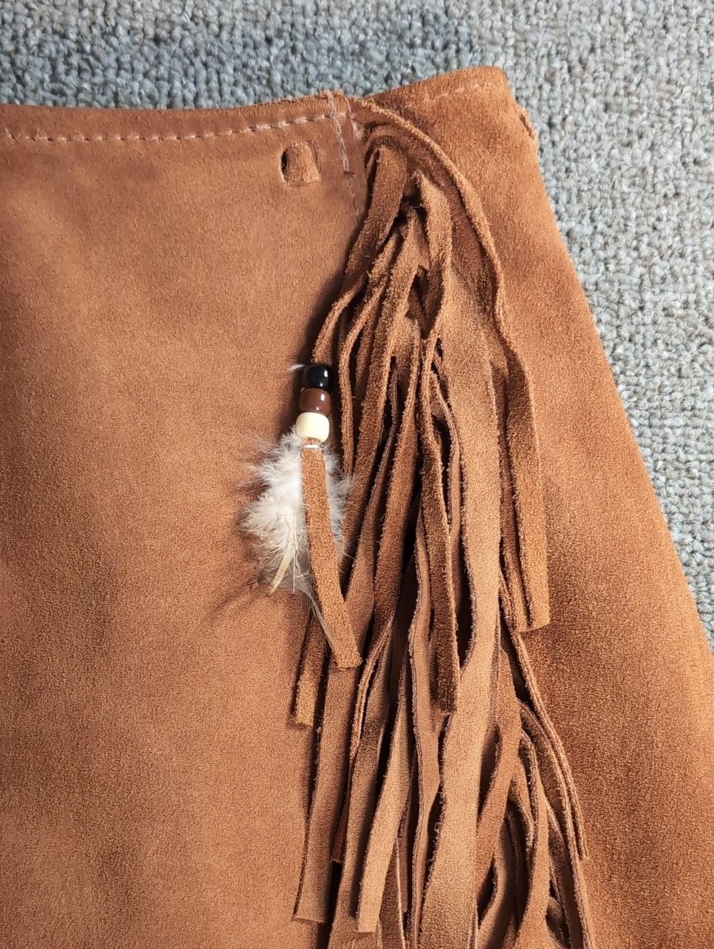 Vintage HB Native American Indian Leather Vest And Wrap Skirt Set Western Boho - Picture 10 of 17